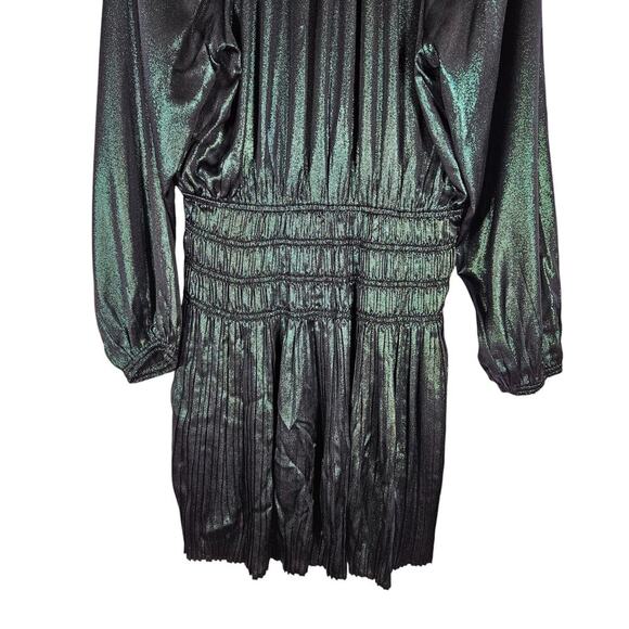 Current Air Womens Metallic Green Long Sleeve Medium Mini Dress Date Night Chic - Picture 13 of 15